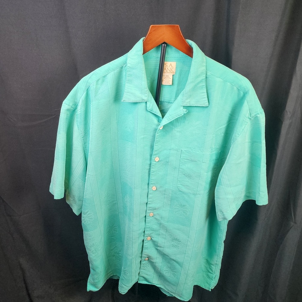 Jos A Bank Short Sleeve Shirt Pineapple Design Size XXL‎ Green Hawaiian Vacation
